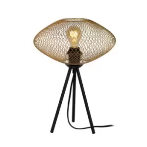 image of Mesh Classic Table Lamp - Ø30cm - 1xE27 - Matt Gold, Brass