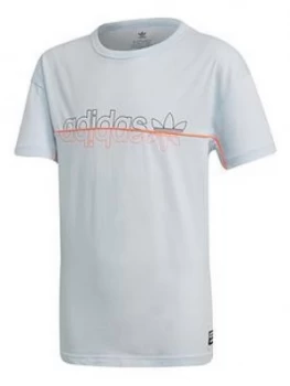 Image of Boys, adidas Originals Childrens Tee - Light Blue, Size 11-12 Years