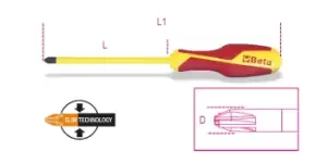 image of Beta Tools 1275MQ/C VDE 1000V Insulated Screwdriver Combined PH1/LPP