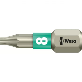 image of Wera Torsion Stainless Steel Torx Screwdriver Bit T8 25mm Pack of 1