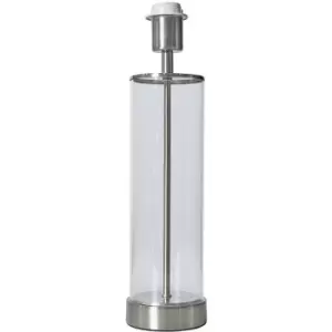 image of Minisun - Clear Tube Design Table Lamp Base - Brushed Chrome