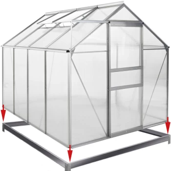 Image of Base Greenhouse Garden Shed 190x190cm 6x6ft M3: 250x190cm (de) - Deuba