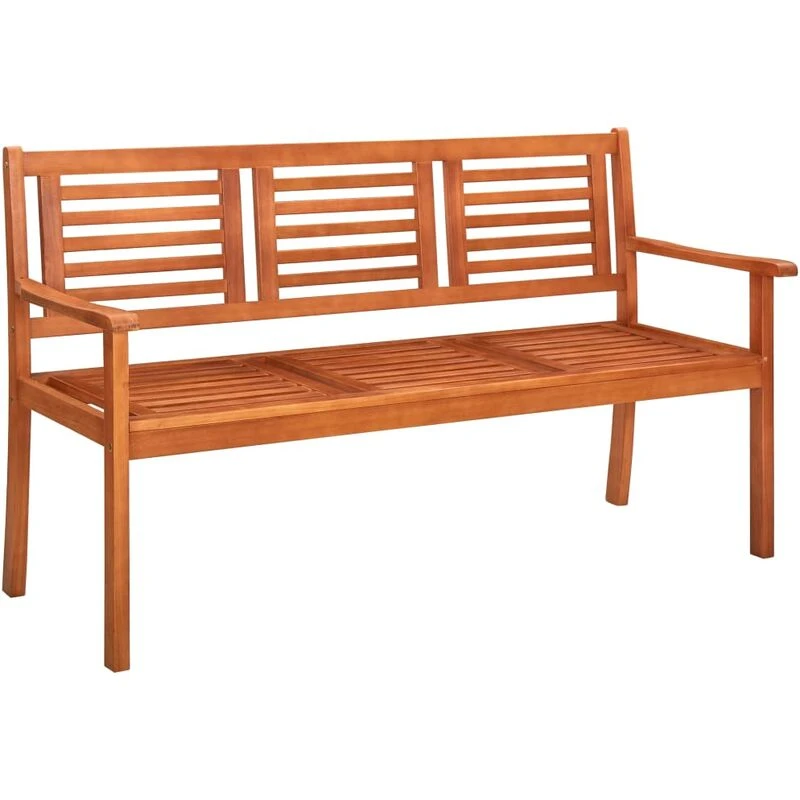 Image of vidaXL Solid Eucalyptus Wood 3-Seater Garden Bench 150cm Outdoor Furniture