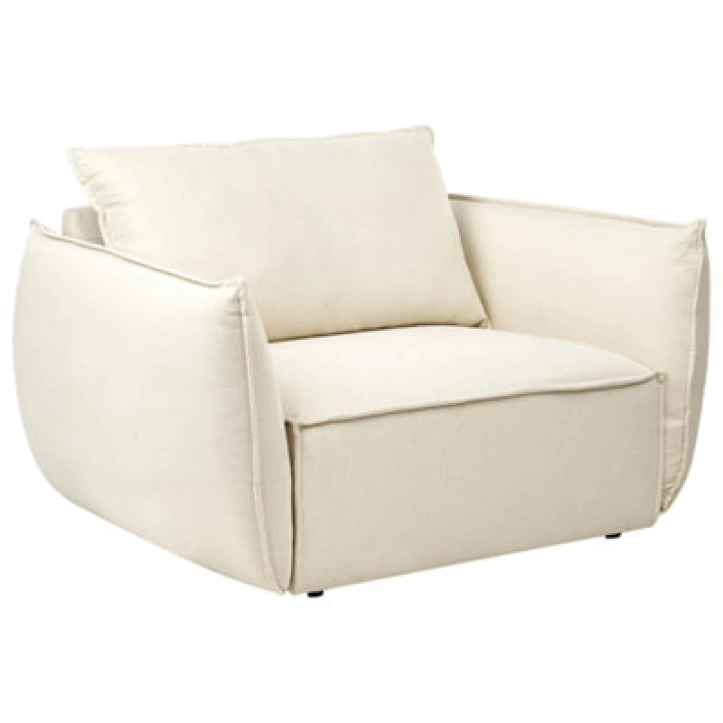 Image of Beliani Fabric Armchair Beige Kunes