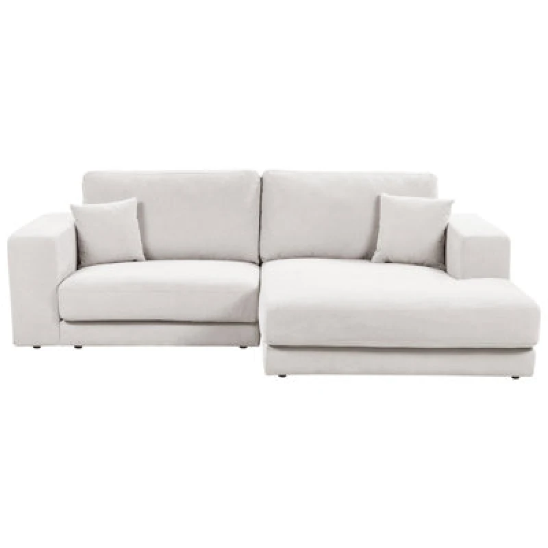 Image of Beliani Corner Sofa 3 Seater Lofoten Fabric Off-White Left Hand