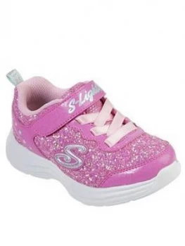 Image of Skechers Toddler Girls Glimmer Kicks Glitter N Glow Trainers - Pink, Size 5 Younger