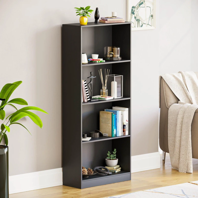 Image of Lassic Vida Designs Cambridge 4 Tier Large Bookcase Black unisex 4 Tier