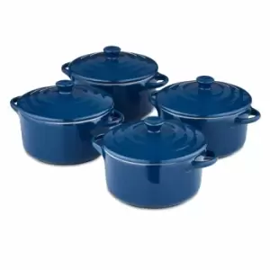 image of Barbary & Oak 10Cm Mini Casseroles, Set Of 4 - Blue