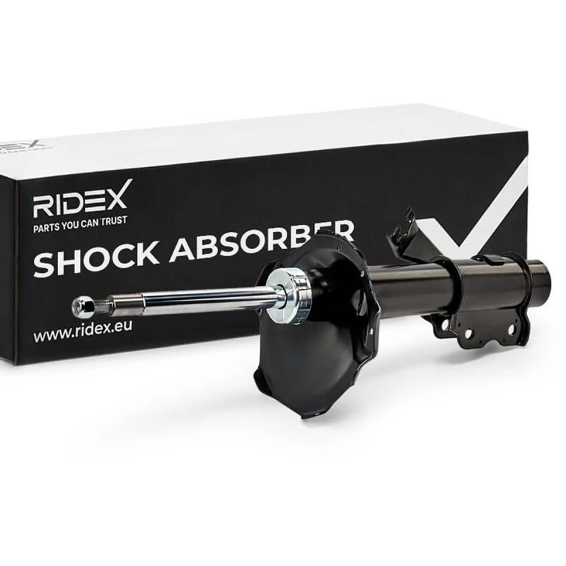 Image of RIDEX 854S0506 Shock absorber Front Axle Right, Gas Pressure, Twin-Tube, Suspension Strut, Top pin Shock Absorber (854)