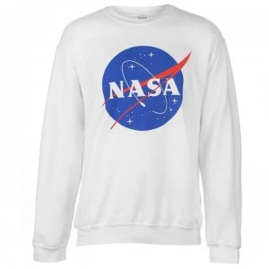 Image of Official NASA Logo Sweatshirt Mens - Logo White