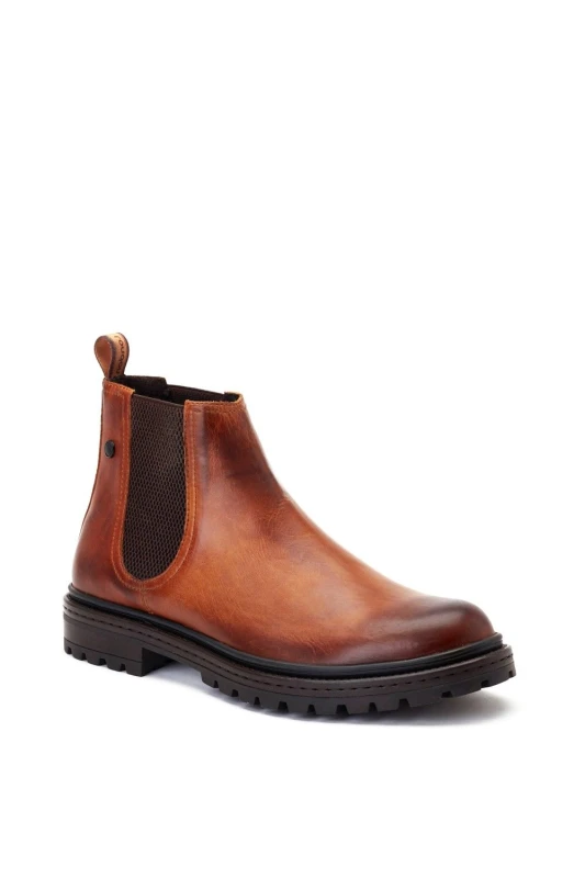 Image of Base London Mens Walsh Leather Chelsea Boots UK Size 7 (EU 41) TAN BAS382-TAN-7
