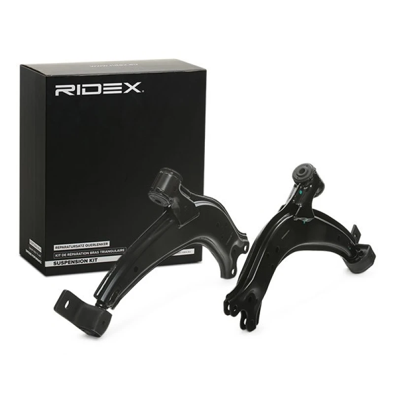 Image of RIDEX 772S0602 Control arm repair kit with rubber mount, Front Axle, Control Arm Sheet Steel Suspension Kit (772)