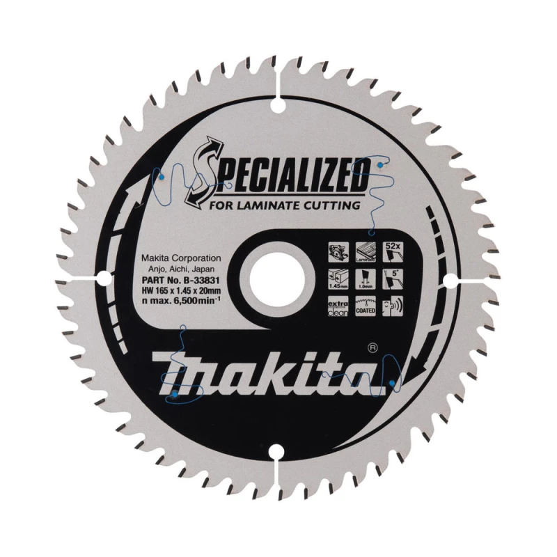 Image of Makita SPECIALIZED Circular Saw Blade for Laminate Cutting B-33831 Diameter: 165mm