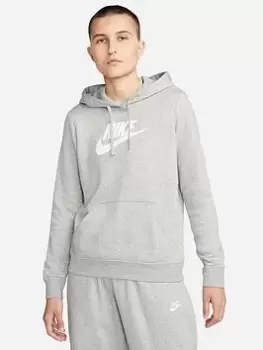 Image of Nike NSW Club Fleece GX Overhead Hoodie - Dark Grey Heather, Size L, Women