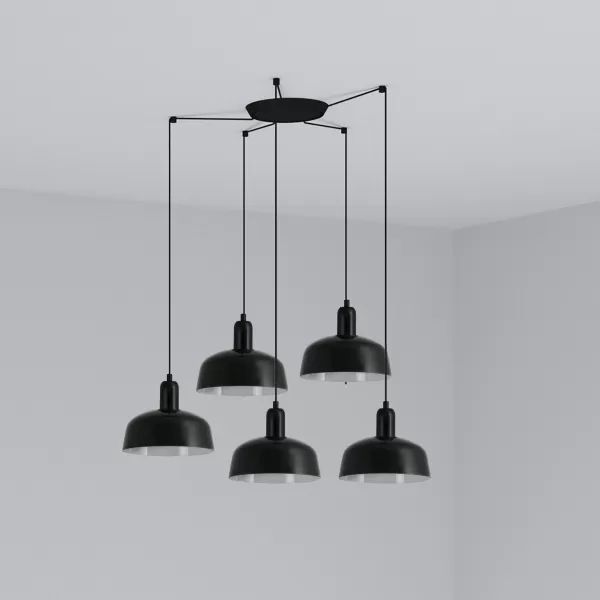 Tatawin Small 5 Light Black Cluster Drop Pendant Lamp