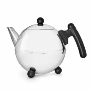 Image of Bredemeijer Teapot Double Wall Bella Ronde Design 0.75L In Black