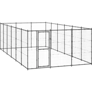 Image of Outdoor Dog Kennel Steel 21.78 m² vidaXL - Black