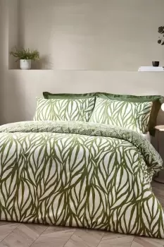 image of Frond Abstract Cotton Rich Reversible Duvet Cover Set