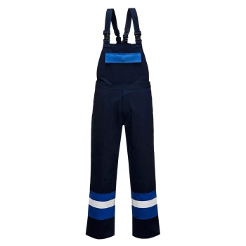 Image of Biz Flame Mens Flame Resistant Plus Bib and Brace Navy / Royal Blue M