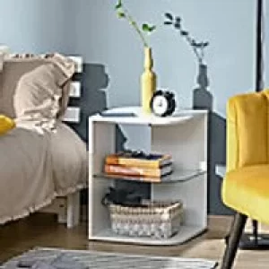Image of Homcom Nightstand Table White 450 x 480 mm