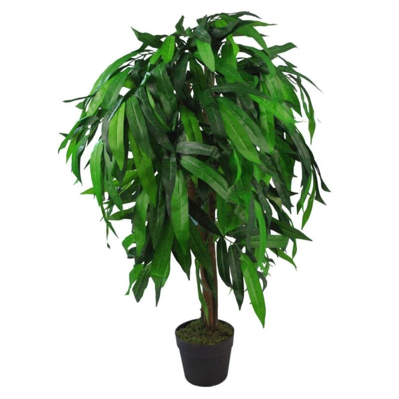 Image of Leaf 100cm Leaf Design UK Artificial Realistic Mango Plant / Tree Green unisex