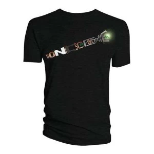 Image of Doctor Who - Sonic Screwdriver Words Mens Large T-Shirt - Black