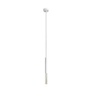 Image of One Integrated LED Pendant Ceiling Light, Matt White, Clear, 3000K, 450Lm