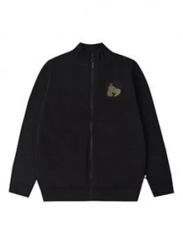 Image of Money Boys Gird Ape Funnel Neck Zip Through Sweat - Black