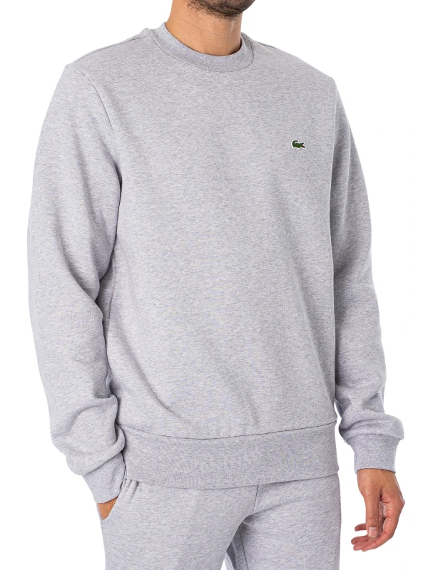 Image of Lacoste Organic Brushed Cotton Sweatshirt Grey S