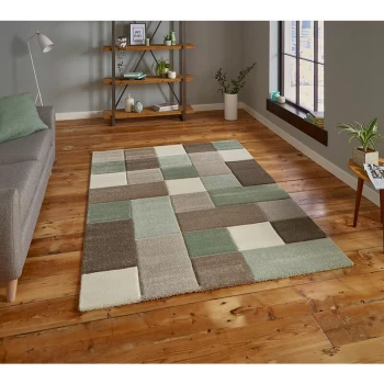 Image of Brooklyn 646 Beige Green 120cm x 170cm Rectangle - Green and Beige