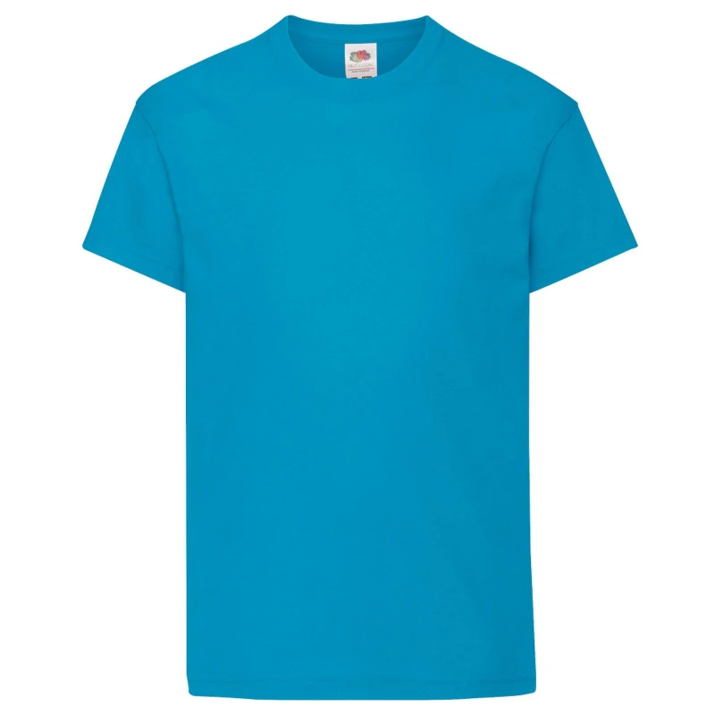 Image of Fruit of the Loom Original Short Sleeve T-Shirt in Blue Size: 12-13 Years Blue Unisex 12-13 Years