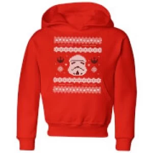 Image of Star Wars Stormtrooper Knit Kids Christmas Hoodie - Red - 9-10 Years