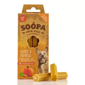 image of Soopa PumPcsin and Carrot Dental Sticks Dog Treats 100g