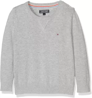 image of Tommy Hilfiger Boys' Basic Sweatshirt - Grey Heather - 8 Years