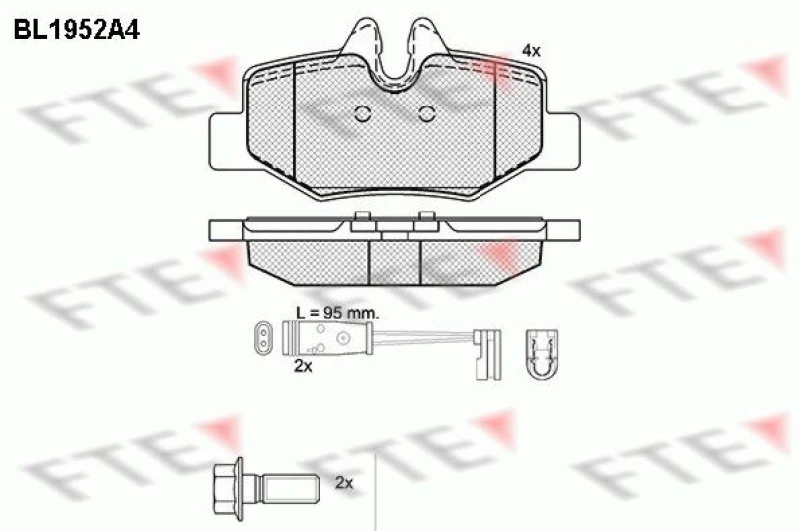 Image of Brake pad set FTE 9010538