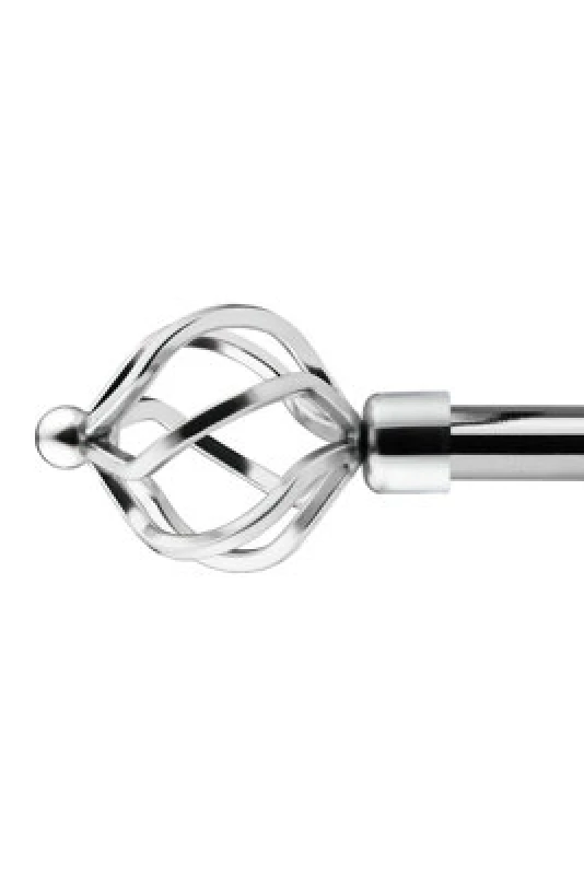 Image of Unknown 16-19mm Cage Extendable Eyelet Metal Curtain Pole Set Chrome 160-300Cm