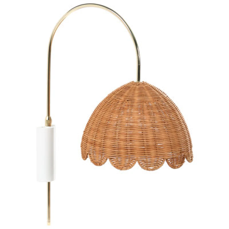 Image of Beliani Wall Lamp Valukkai Rattan Natural