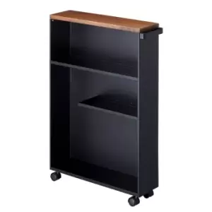 Image of Yamazaki Tower Semi Closed Storage Cart - Black
