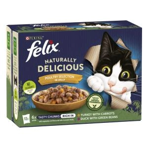 Image of Felix Naturally Delicious Poultry Selection Cat Food 12 x 80g