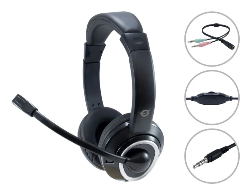 Image of Conceptronic POLONA02BA headphones/headset Wired Head-band Gaming Blac