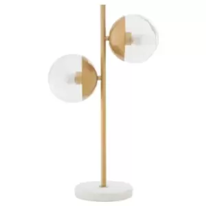 Image of Interiors by PH Revive Gold Finish 2 Light Table Lamp