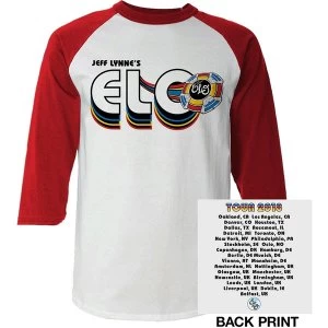 Image of ELO - 2018 Tour Logo Mens Large Raglan T-Shirt - White