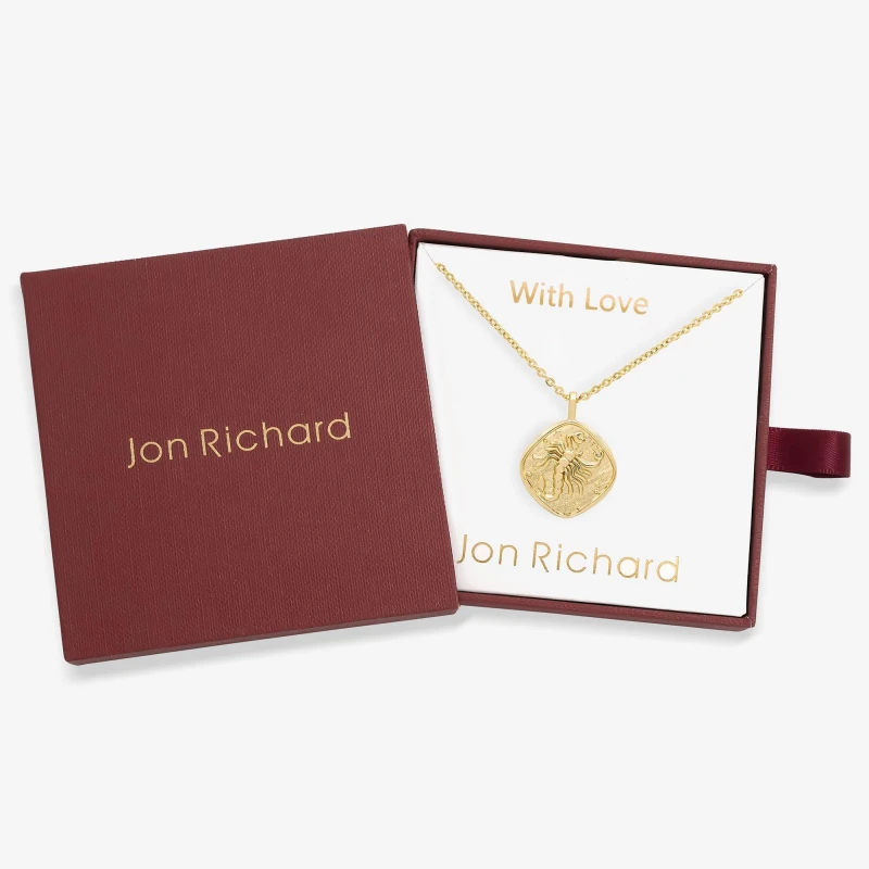 Image of Jon Richard Gold Plated Molten Horoscope Necklace - Scorpio Gold female One Size