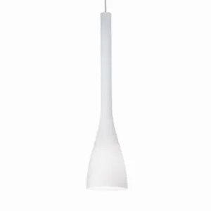Image of Flut 1 Light Large Ceiling Pendant White, E27