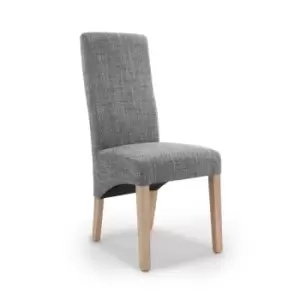 image of Baxter Wave Back Tweed Grey Dining Chair