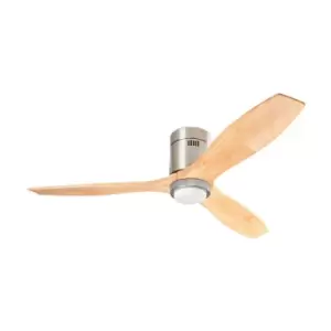 image of Forlight Stem 3 Blade Ceiling Fan Satin nickel, White