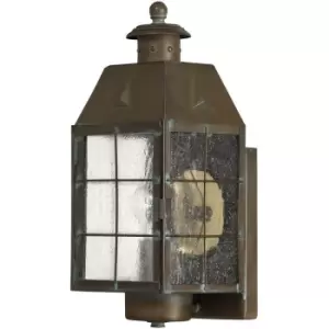 image of Quintiesse Hinkley Nantucket Outdoor Wall Lantern Aged Brass, IP44