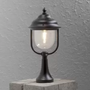 Image of Parma Outdoor Modern Gate Post Pedestal Matt Black, IP43