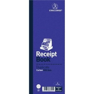 Image of Challenge Taped Duplicate Book Gummed Sheets with Carbon Receipt 4 to View 200 Sets 241x92mm Pack of 10
