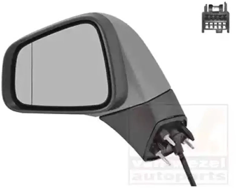 Image of VAN WEZEL 3775807 Wing mirror * HAGUS * Left, black, Heatable, partially primed Outside Mirror (50)